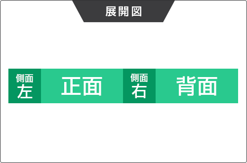 腰幕形状（全面隠し）展開図